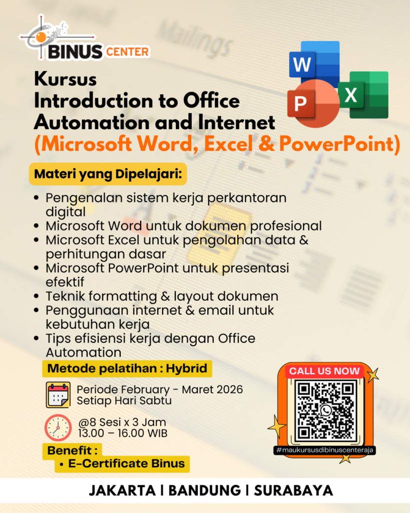 Kursus Introduction to Office Automation & Internet (Microsoft Word, Excel & PowerPoint)