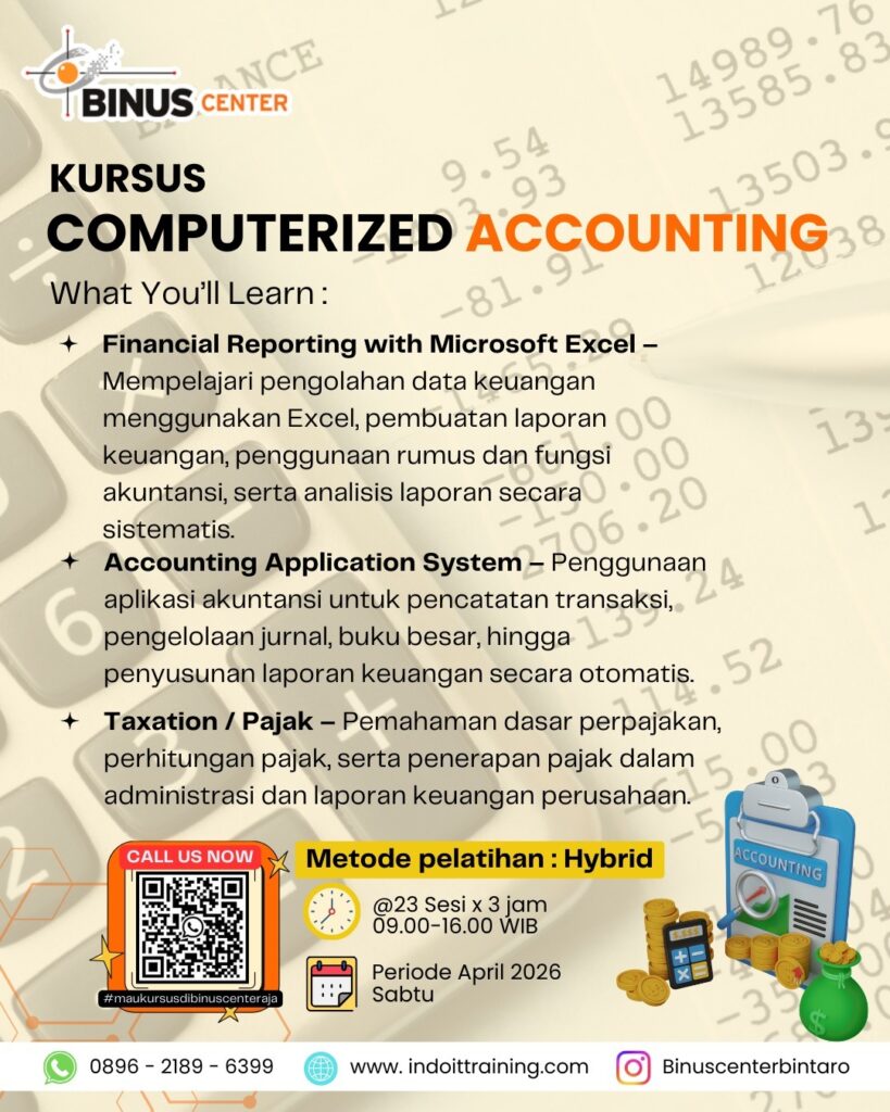 Paket Computerized Accounting | Jakarta, Bandung, Surabaya | Hybrid Class