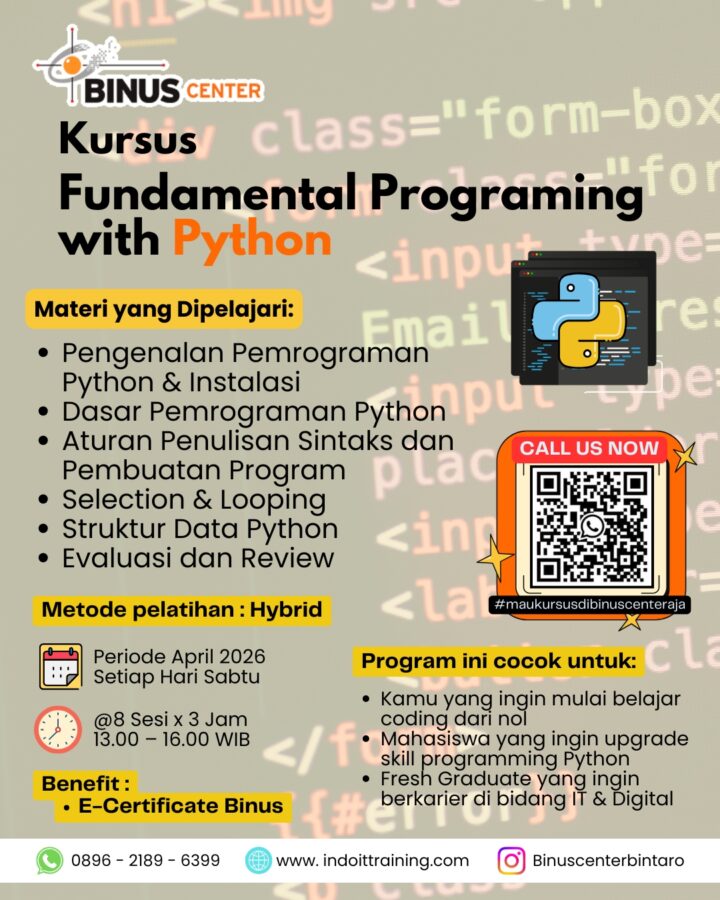 Kursus Fundamental Programming with Python | Jakarta, Bandung, Surabaya ...