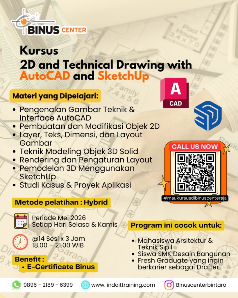 Kursus 2D and 3D Technical Drawing with AutoCAD and SketchUp