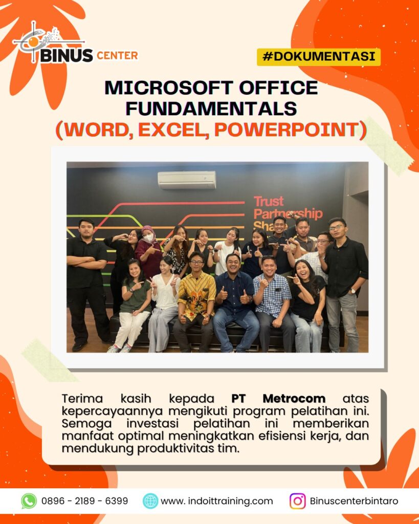 Pelatihan Microsoft Office Fundamentals bersama BINUS CENTER