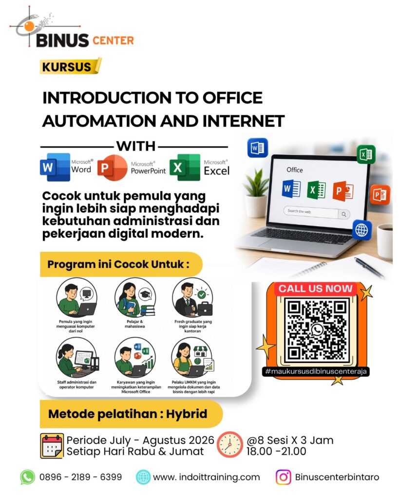 Kursus Introduction to Office Automation and Internet